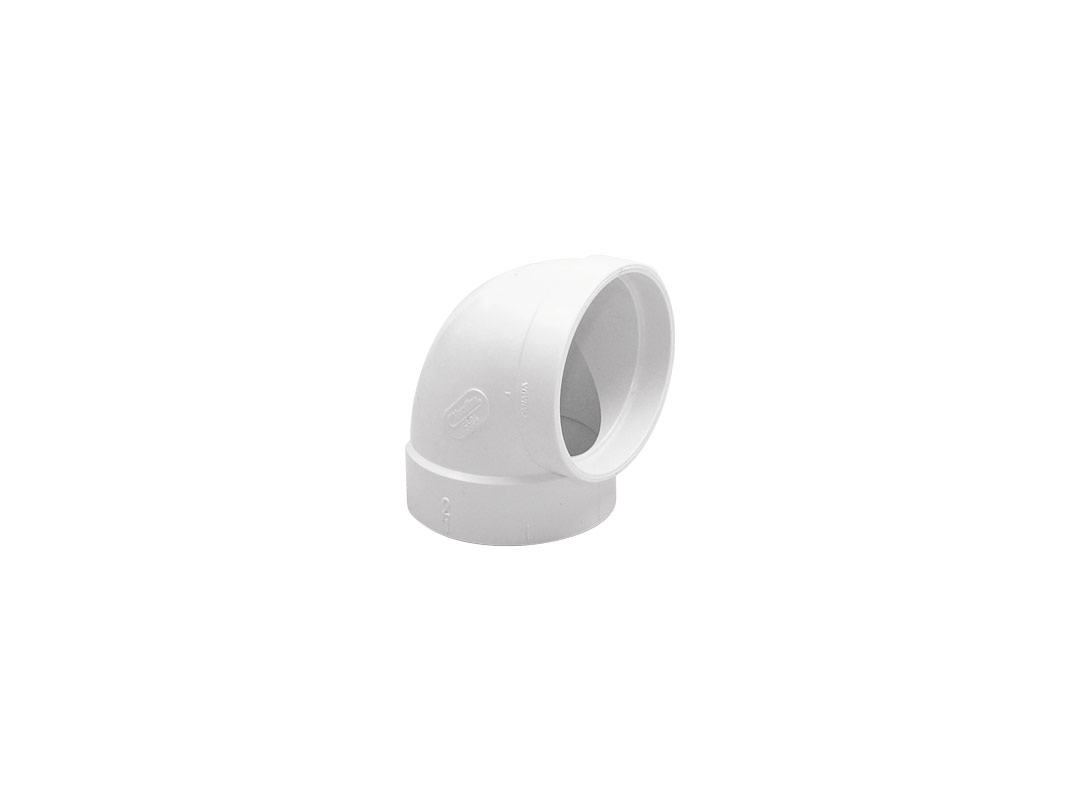 PVC Bogen kurz weiss 90° für Saugdose