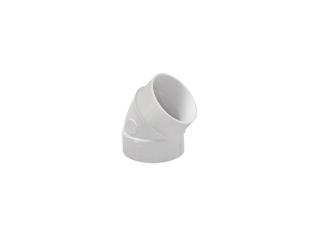 PVC Bogen 45° i/a  weiss