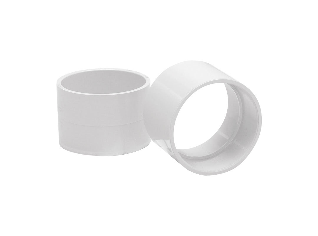PVC Muffe mit Anschlag weiss